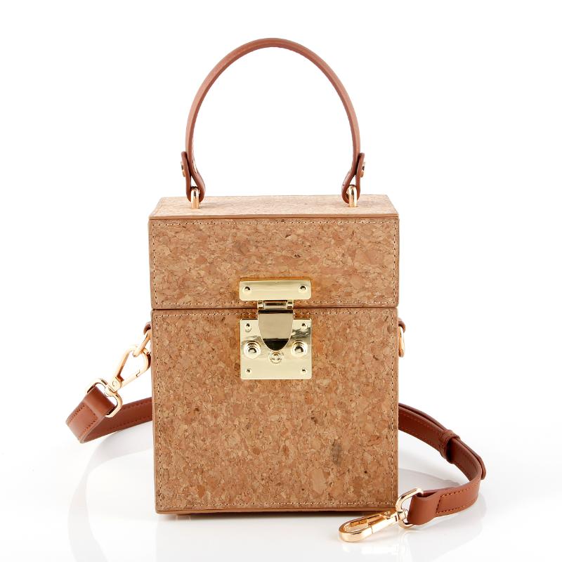 Personalized Square Cork Hard Box Crossbody Bag